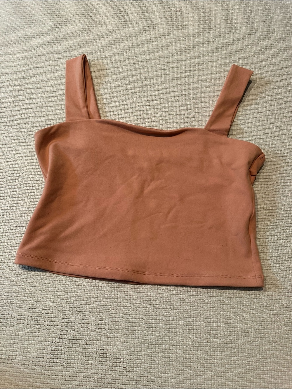 Abercrombie & Fitch Square-Neck Crop Tank in Terracotta